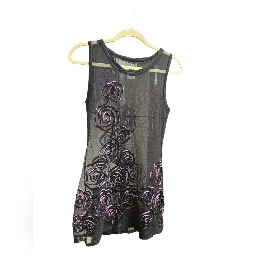 Only Hearts Helena Stuart Textured Purple Overlay Only Sz. SM Purple and Black